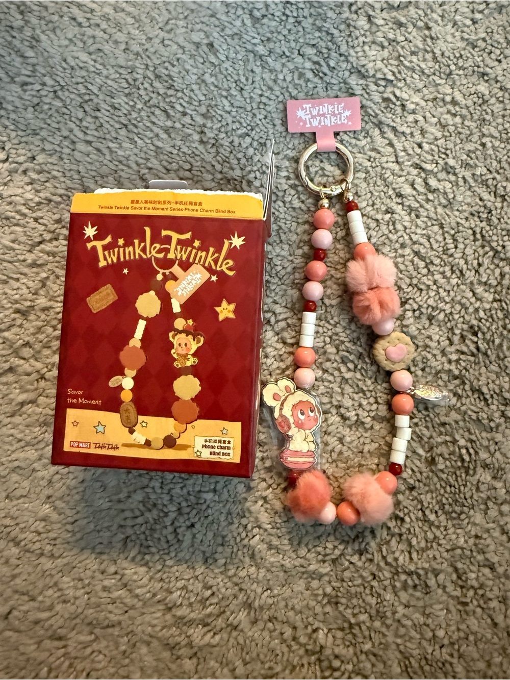 Twinkle Twinkle Pink Beaded Charm Keychain
